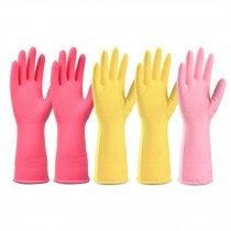 5 Pairs  Reusable Cleaning Gloves Kitchen Dishwashing Glove ( L/ Assorted )