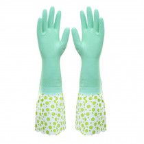 3 Pairs Waterproof Reusable Cleaning Gloves for Kitchen, (M/Green)
