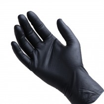 Disposable Rubber Gloves for Multi-Use, Black  (M/100 Pcs)