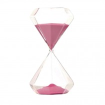 5 Minutes Transparent Glass Hourglass Sand Timer with Pink Sand