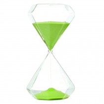 5 Minutes Transparent Glass Hourglass Sand Timer with Green Sand