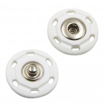 Set of 10 White Snap Fastener Buttons - 18mm