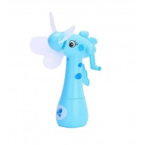Cute Blue Giraffe Mini Portable Fan Summer Hand-cranked Fan