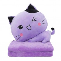 Purple Coral Fleece Hand Pillow and Blanket/Doll/Cushion