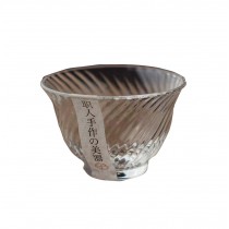 One Japanese Tea Sake Cup Clear Short Glass Cup Wine Liquor Spirit Sake Cup B