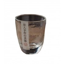 One Japanese Tea Sake Cup Clear Short Glass Cup Wine Liquor Spirit Sake Cup C