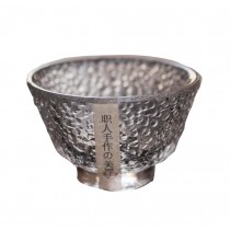 Set of 2 Japanese Tea Sake Cup Clear Glass Wine Liquor Spirit Sake Cup D