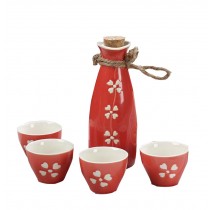 5 PC Ceramic Sake set Japanese Porcelain Sake Cups A