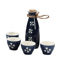5 PC Ceramic Sake set Japanese Porcelain Sake Cups D