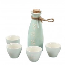 5 PC Ceramic Sake set Japanese Porcelain Sake Cups E