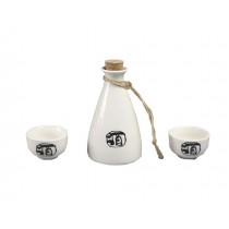 3 PC Ceramic Sake set Japanese Porcelain Sake Cups C