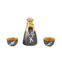 3 PC Ceramic Sake set Japanese Porcelain Sake Cups D