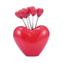 Love Heart Modeling Fruit Fork Set Of 5 For Home And Restaurant