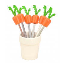 Carrot Modeling Stainless Steel Fruit Fork Set Of 6 Useful Dinnerware