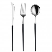 Creative Stainless Steel Three-piece Tableware,Black and silver