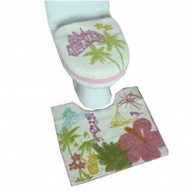 [Seaside] Set of 3 Pieces Home Bathroom Seat Cover/Lid Cover/Toilet Mat