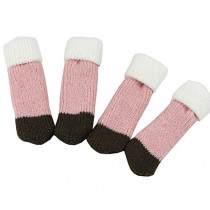 Pink Knitted Pack of 16 Wood Floor Protectors Socks