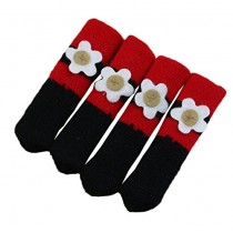 Red and Black Pack of 16 Knitting Wool Furniture Socks