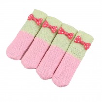 Table Leg Cover Socks Pads Furniture Leg Socks Set of 24-Pink and White