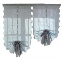 Blackout Home Scalloped Curtain Bay Window Light Preventing Shade One Panel