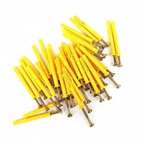 10 * 160 mm Yellow Plastic Expansion Plug with Self-Tapping Screws 50 Pcs