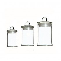 Set of Three Home Kitchen Storage Loose Tea Cans Sugar Herbs Container with Lid