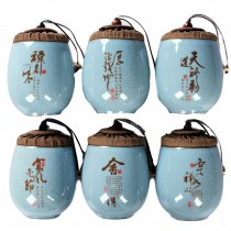 Ceramics Storage Jars Tea Coffee Sugar Jars Tea Cans Tins Set 6 Pcs