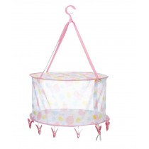 Pink Useful Indoor/Outdoor Sweater/Coat Drying Basket with Clips
