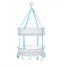 2 Tiers Home Indoor Clothes Drying Basket with Clips