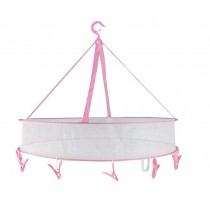 Large Home Clothes Drying Basket with Clips Diameter 61 CM Pink