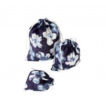 A Set of Ethnic Style Storage Bags Durable Travel Drawstring Bags