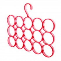 2 Pack Tie Rack Hanger Holder 15 Holes Hooks Organizer for Men, Rose Red