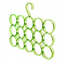 2 Pack Tie Rack Hanger Holder 15 Holes Hooks Organizer for Men, Green