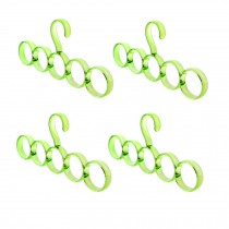 4 Pack Tie Rack Belt Hanger Holder Hook for Closet Organizer Storage, Green