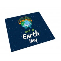 Square Cute Cartoon Children's Rugs,  sky blue earth day