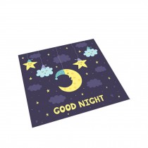 Square Cute Cartoon Children's Rugs, Good Night Multiple Moons And Stars