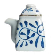 Japanese Style Ceramic Oil Bottle Vinegar Pot Soy Sauce Dispenser Cruet, C