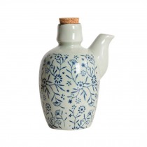 Japanese Style Ceramic Oil Bottle Vinegar Pot Soy Sauce Dispenser Cruet, B