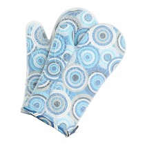 Oven Mitts Heat Resistant Cooking Gloves for Cooking - Blue