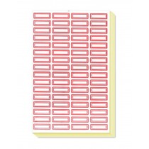 Red Name Tag Labels Stickers - 70 Sheets