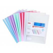 10 Counting Multicolored Sliding Bar File Folder Report Covers Random Color