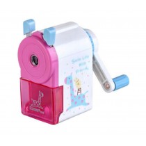 Pencil Sharpener Cartoon Patterns with See-through Container Pink