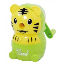Creative Manual Pencil Sharpener Little Tiger Shape Green and Yellow