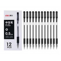 12 Pcs Gel Ink Pens 0.5mm Rollerball Pens Black Ink