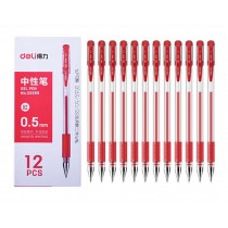 For Office/School/Home 12 Pcs Gel Ink Pens 0.5mm Red Ink