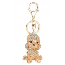 Rhinestone Lovely Dog Design Key Chain Keyring