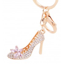 High-heeled Shoes Style Rhinestone Key Chain Keyring