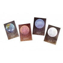 Set of 4 [Planets] Self Adhesive Sticky Notes Message Pads