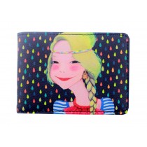 Colorful Rain Drops and Fashion Girl Driver's Licenses Case Card Holder