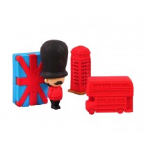Set of 2 Unique London Erasers Cute 3D Office/School Stationery